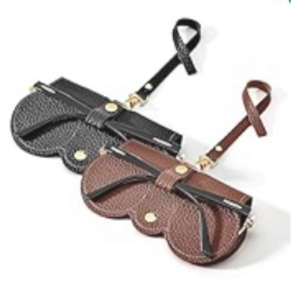 Brown Pebbled Leather Sunglasses Case